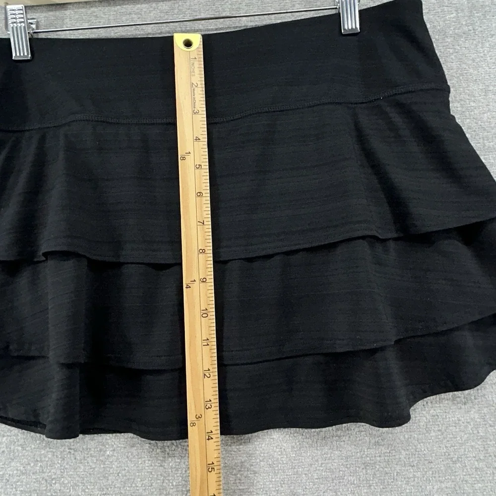 Athleta Stripe Swagger Skort Women Size Large Black Tennis Golf 983302‎